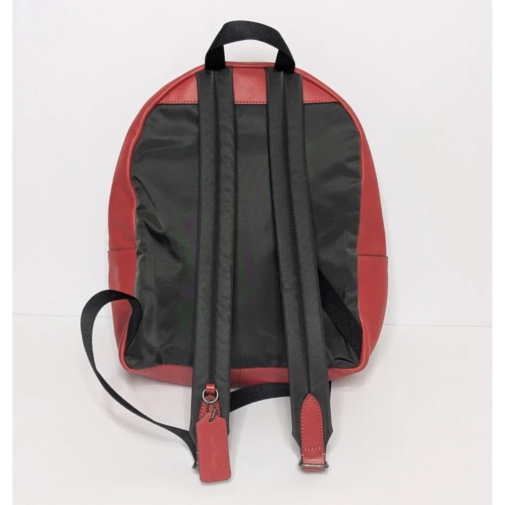 Coach Medium Charlie Backpack Black & Red Gingham Print H1822-F38949